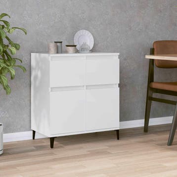 vidaXL Dressoir 60x35x70 cm bewerkt hout wit, Verzenden, Nieuw, 50 tot 100 cm, 25 tot 50 cm