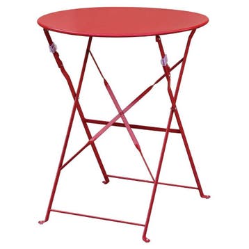 Bolero ronde stalen opklapbare tafel rood 59,5cm, Verzenden, Nieuw in verpakking