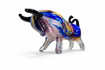 sculptuur, Glas Art - Handmade - Bull - 21 cm - Glas
