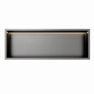 Gun Metal RVS Inbouwnis 30x90x10cm met RGB verlichting, Verzenden, Nieuw