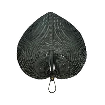Wanddecoratie bamboe waaier zwart 46 cm breed - 63 cm lang, Verzenden, Nieuw