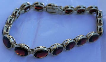 Armband - 8 karaat Geel goud - 28.50ct. tw. Granaat - 8k, Nieuw