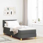 vidaXL Boxspringbed met matras Donkergrijs 200 x 80 cm Stof, Verzenden, Nieuw, Grijs, Stof