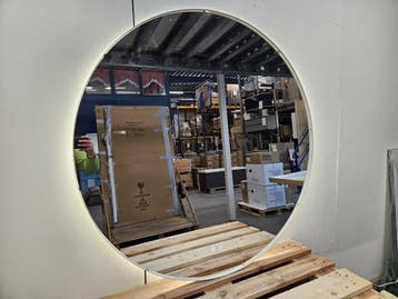 Badkamerspiegel Athena | 120 cm | Rond | met ledverlichting, Ophalen of Verzenden, Nieuw, Bad