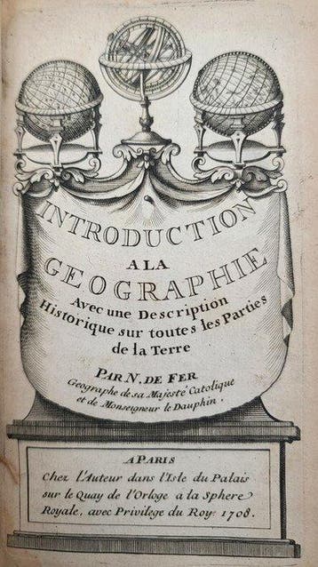 Nicolas de Fer - Introduction à la géographie - 1708, Antiek en Kunst, Antiek | Boeken en Bijbels