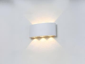 (10x) 6W LED ovaal Wandlamp zes licht zand wit..., Nieuw