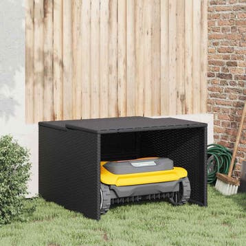 vidaXL Garage voor robotmaaier 86x90x52/57 cm poly rattan, Verzenden, Nieuw