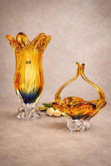 Egermann - Egermann - Vaas (2) - Kristal, Antiek en Kunst, Antiek | Glas en Kristal