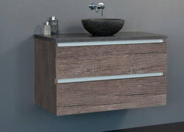 Badkamermeubel met waskom natuursteen 80cm, Verzenden, Nieuw