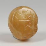 Sasanian agaat GIGANTISCHE ZEGEL met twee staande