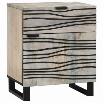 vidaXL Nachtkastje Wit 50 x 33 x 60 cm Bewerkt hout, Minder dan 45 cm, Verzenden, Nieuw, 55 tot 70 cm