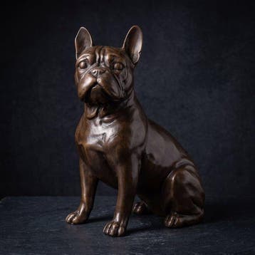 Beeld, Franse Bull Dog 24 cm / 4 kg - 24 cm - Brons