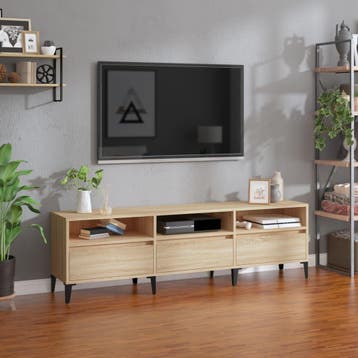 vidaXL Tv-meubel 150x30x44,5 cm bewerkt hout sonoma, Minder dan 50 cm, Verzenden, Nieuw, Minder dan 100 cm