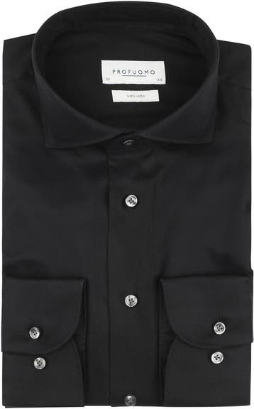 Profuomo Twill Overhemd Zwart maat 43 Heren, Verzenden, Nieuw, Zwart, Profuomo