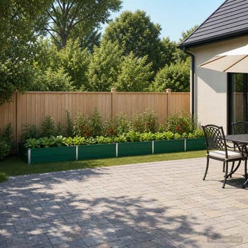 vidaXL Verhoogd Tuinbed Groen 400 x 80 x 24 cm koudgewalst, Minder dan 30 cm, Verzenden, Nieuw, Metaal