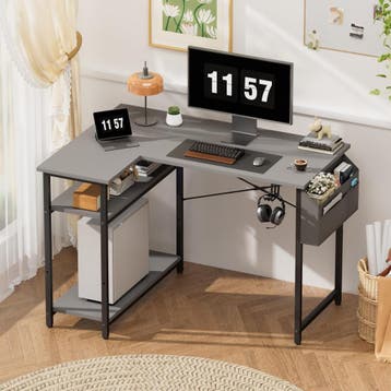 Bureau - Computertafel - Computerbureau - 110x80 cm - Grijs, Verzenden, Zo goed als nieuw