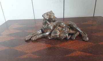 P. Chenet - Figuur - Hond - 16 cm - Brons
