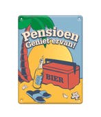 Metalen Tekstbord Pensioen  (22x16,5cm), Ophalen of Verzenden, Nieuw