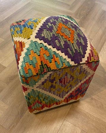 Kelim Poef(Ongebruikt/Nieuw) - Tapijt - 36 cm - 36 cm, Nieuw