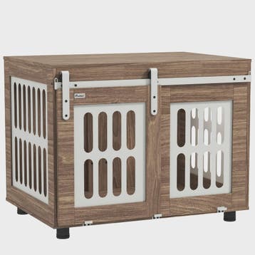 PawHut Houten Hondenkennel met Schuifdeur - Stijlvolle Honde, Dieren en Toebehoren, Verzenden, Nieuw