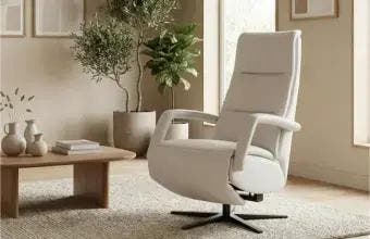 Witte leren relaxfauteuil, Ophalen of Verzenden, Nieuw, Leer