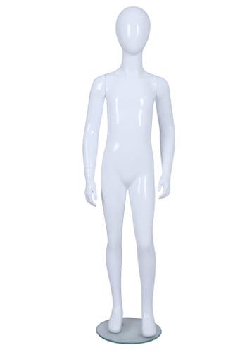 Faceless etalagepop kind glossy wit 9 jaar mt 134 JYK04-GW