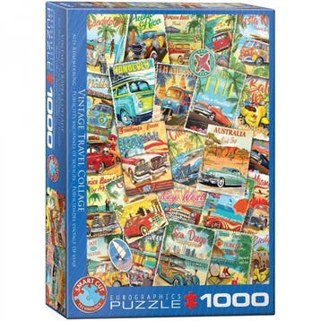 Vintage Travel Collage Puzzel (1000 stukjes) | Eurographics, Verzenden, Nieuw
