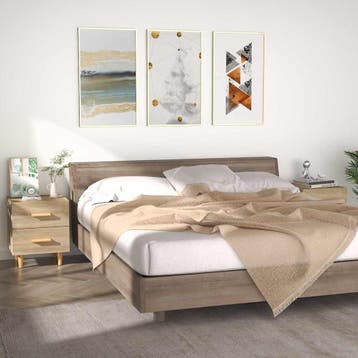 vidaXL Nachtkastjes 2 st 40x35x47,5 cm sonoma eikenkleurig, Minder dan 45 cm, Verzenden, Nieuw, Minder dan 55 cm