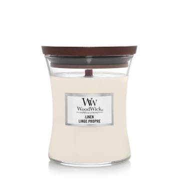 WoodWick Linen Medium Candle - 275gr, Ophalen of Verzenden, Nieuw, Overige typen