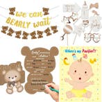 Babyshower party game en decoratie set We can Bearly Wait, Verzenden, Nieuw, Feestartikel, Geboorte of Huwelijk
