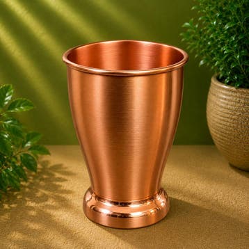 Puur koperen beker/mok op voet mat gepolijst – 470 ml/200 g, Huis en Inrichting, Ophalen of Verzenden, Nieuw
