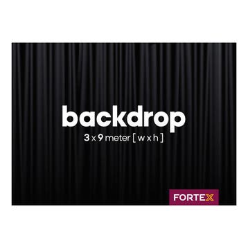 FORTEX Backdrop 3m (b) x 9m (h) zwart 320 gram/m², Verzenden, Nieuw