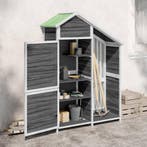 vidaXL Tuinschuur 120x53,5x170 cm massief grenenhout grijs, Tuin en Terras, Tuinhuizen, Verzenden, Nieuw