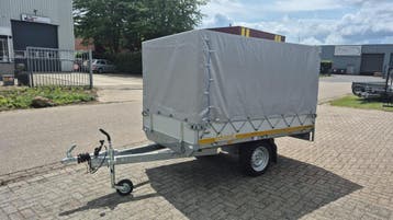 eduard plateawagen met huif 1350kg demo model marge, Auto diversen, Aanhangers en Bagagewagens, Nieuw