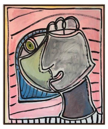 Gundi Falk (1966) - Portrait cubiste à l’œil vert