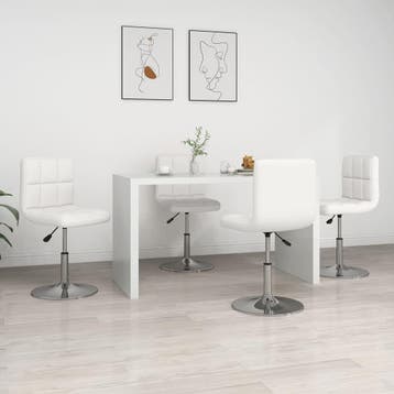 vidaXL Eetkamerstoelen 4 st kunstleer wit, Huis en Inrichting, Stoelen, Verzenden, Nieuw, Wit