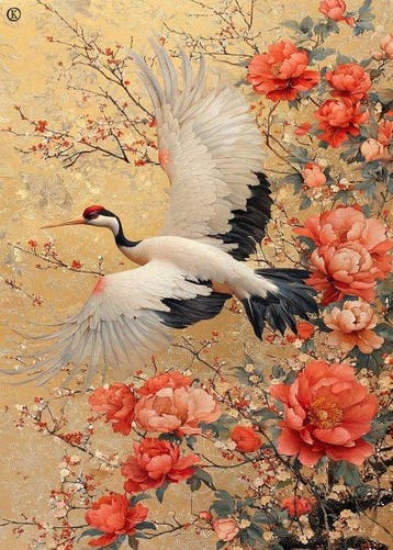 Kleury.art - [XL Canvas] The Cranes Ascension” by, Nieuw