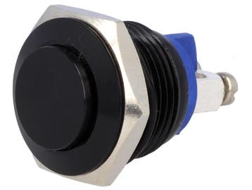 Schakelaar vandalismebestendig - 16mm - IP65 - Zwart rond, Ophalen of Verzenden, Nieuw, Schakelaar