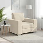 vidaXL Sofa Stoel Beige 100 cm Linnen-mix stof, Huis en Inrichting, Banken | Bankstellen, Verzenden, Nieuw, Stof, Minder dan 150 cm