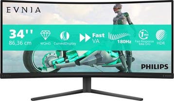 Philips Evnia 34M2C3500L - 34 inch Ultrawide Curved QHD Gami, Verzenden