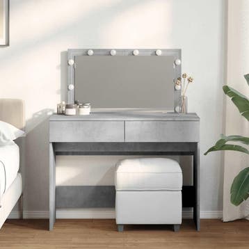 vidaXL Kaptafel met LED-verlichting 100x40x120 cm betongrijs, Verzenden, Nieuw