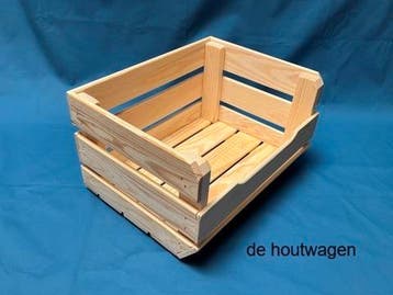 houten krat stapelbaar met vulopening 40 x 30 x 22 cm., Minder dan 50 cm, Nieuw, Minder dan 50 cm, Ophalen of Verzenden