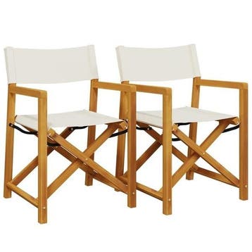 Lounge stoelen set Cremewit | Laatste Stuk!, Tuin en Terras, Ophalen of Verzenden, Gebruikt, Hout, Inklapbaar