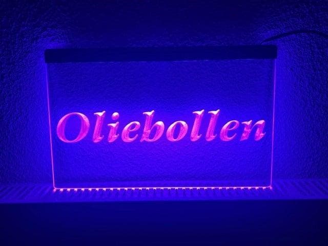 Oliebollen oliebol neon bord lamp LED verlichting reclame li, Verzamelen, Merken en Reclamevoorwerpen, Nieuw, Verzenden