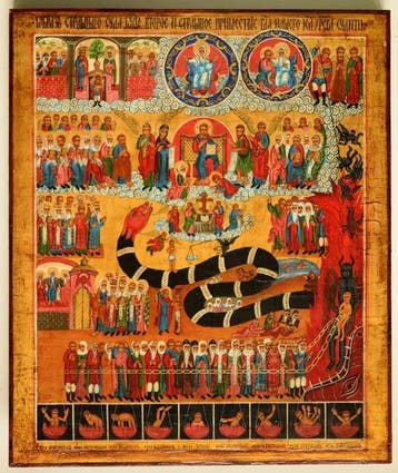 Icoon - Russische orthodoxe icoon Laatste Oordeel 37 x 31