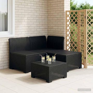 vidaXL 3-zits Tuinbank in Rattan Look PP Antraciet, Tuin en Terras, Tuinsets en Loungesets, Verzenden, Nieuw