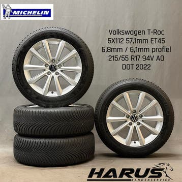 Winterwielen originele Volkswagen T-Roc 17 inch Merano, Auto-onderdelen, 17 inch, Ophalen of Verzenden, Band(en), Personenwagen