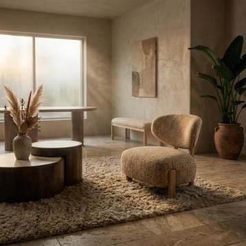 Fauteuil Reza naturel - taupe Bay, Huis en Inrichting, Stoelen, Ophalen of Verzenden, Nieuw
