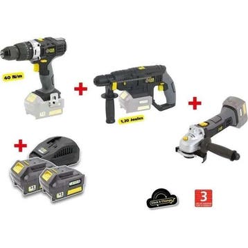 X-FIT PACK BIG WORK 3 machines 18V + 2 accus 18V 3.0Ah..., Verzenden, Nieuw