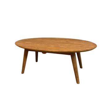 Ovale salontafel met retro poten -  130 cm x 80, Huis en Inrichting, Tafels | Salontafels, Ophalen of Verzenden, Nieuw